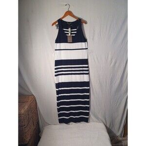 TOMMY‎ BAHAMAS navy blue white Maxi Dress
